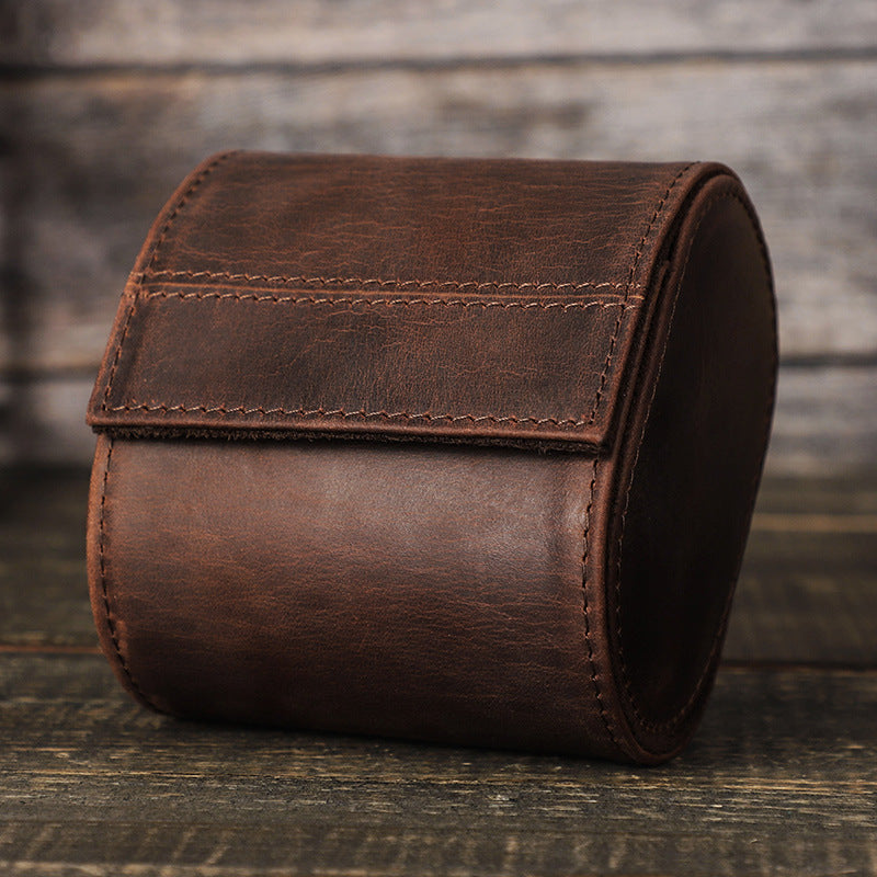 Horloge opbergertas - Crazy Horse Leather – Elegant & Reisbestendig