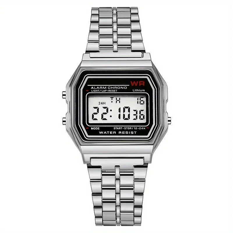 F91W - Stijlvol Unisex Elektronisch Horloge met Multi-Functioneel LED Scherm