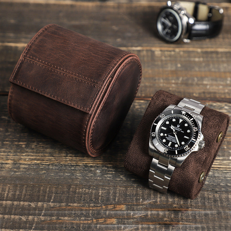 Horloge opbergertas - Crazy Horse Leather – Elegant & Reisbestendig