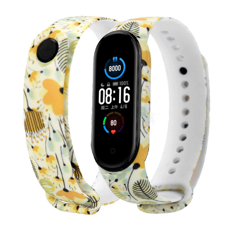 Mi Band 5 armband - in camouflage, bloemen en kleurrijke patronen