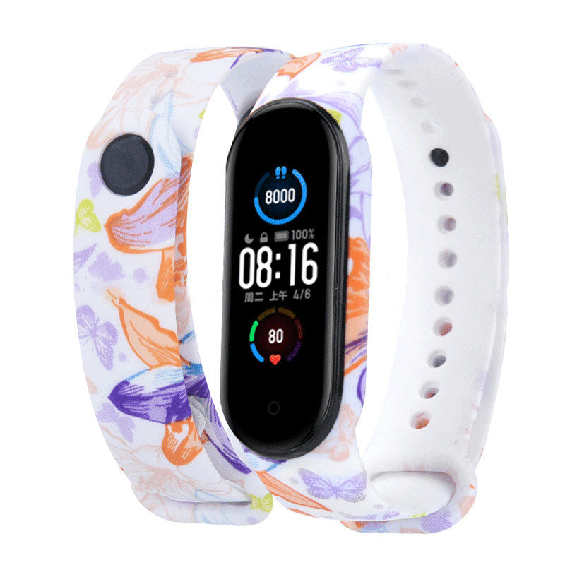 Mi Band 5 armband - in camouflage, bloemen en kleurrijke patronen