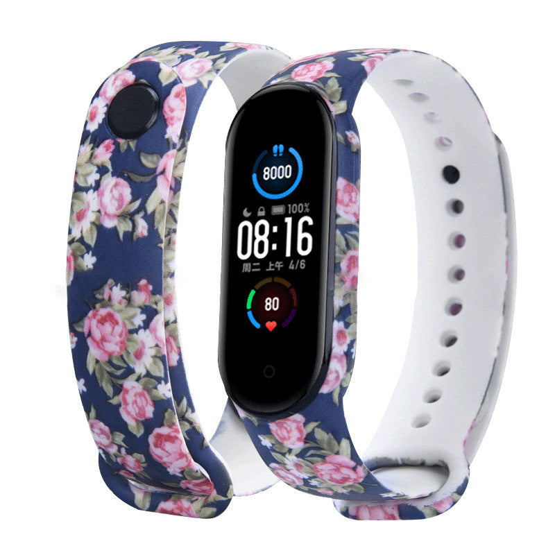 Mi Band 5 armband - in camouflage, bloemen en kleurrijke patronen