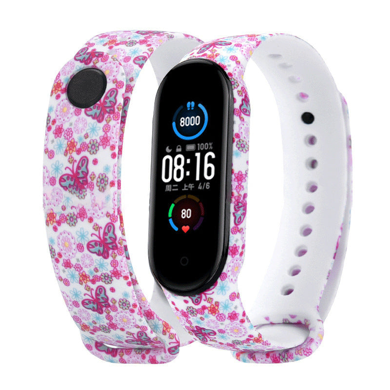 Mi Band 5 armband - in camouflage, bloemen en kleurrijke patronen
