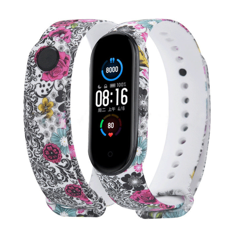 Mi Band 5 armband - in camouflage, bloemen en kleurrijke patronen