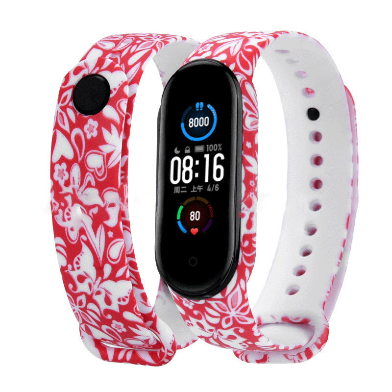Mi Band 5 armband - in camouflage, bloemen en kleurrijke patronen