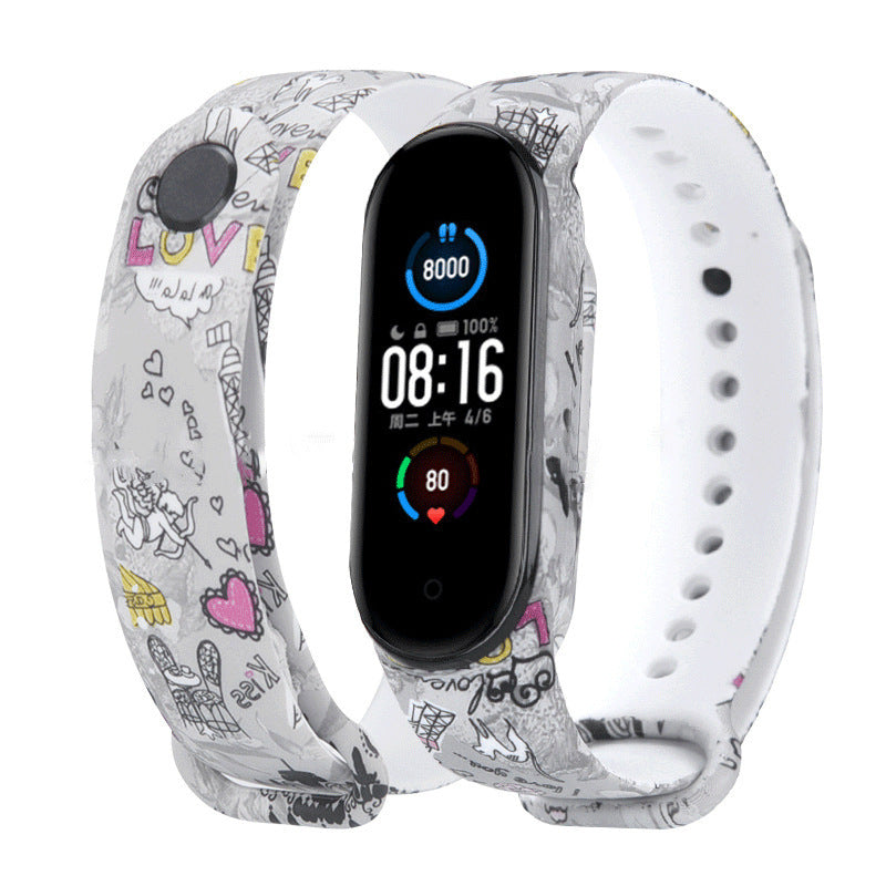 Mi Band 5 armband - in camouflage, bloemen en kleurrijke patronen