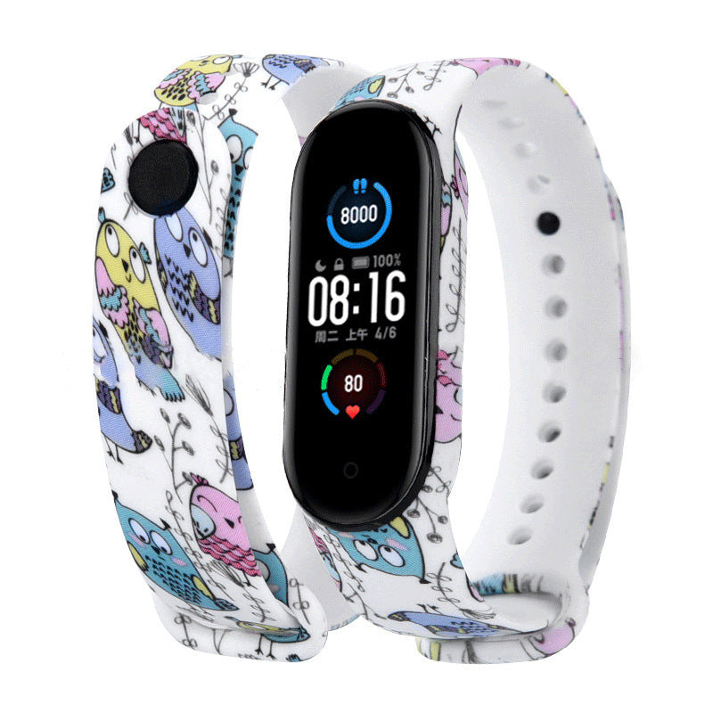 Mi Band 5 armband - in camouflage, bloemen en kleurrijke patronen