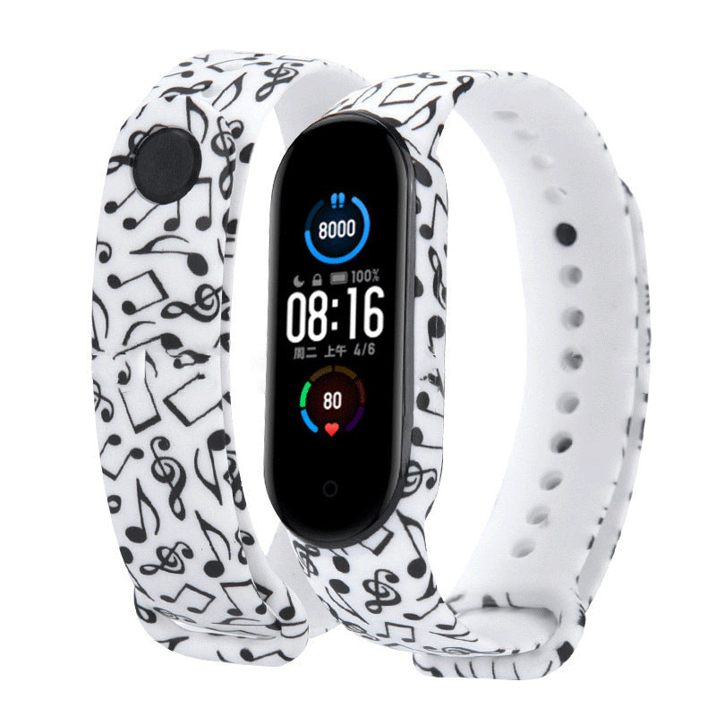 Mi Band 5 armband - in camouflage, bloemen en kleurrijke patronen