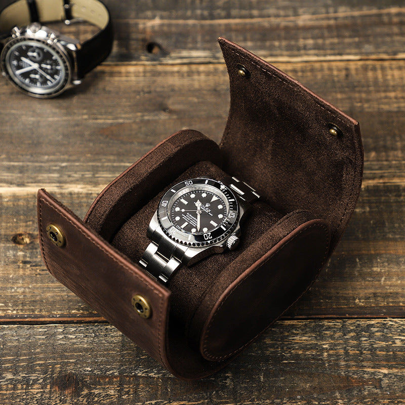 Horloge opbergertas - Crazy Horse Leather – Elegant & Reisbestendig