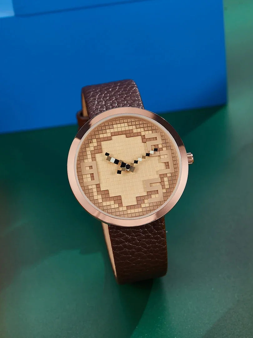 Fun Time - Unisex Horloge met Pixelachtige Wijzerplaten en nog veel meer