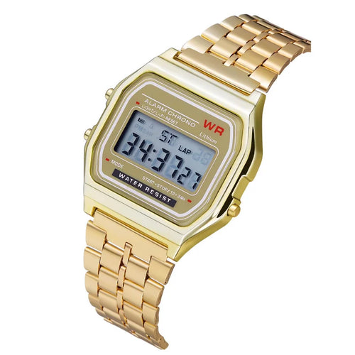 F91W - Stijlvol Unisex Elektronisch Horloge met Multi-Functioneel LED Scherm