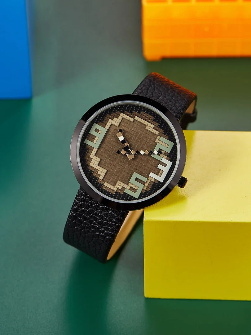 Fun Time - Unisex Horloge met Pixelachtige Wijzerplaten en nog veel meer