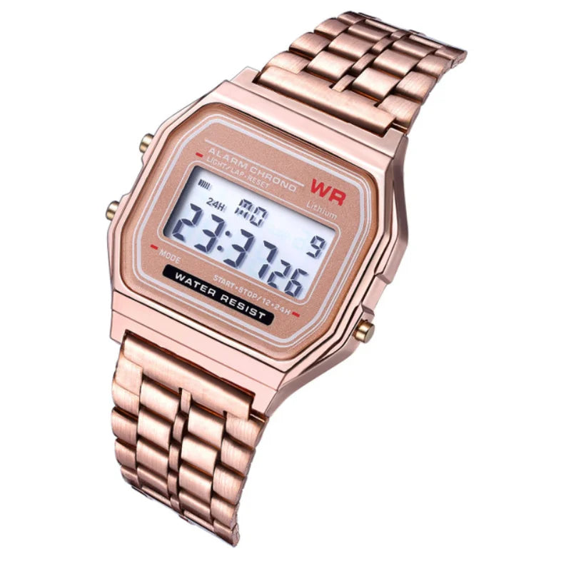 F91W - Stijlvol Unisex Elektronisch Horloge met Multi-Functioneel LED Scherm