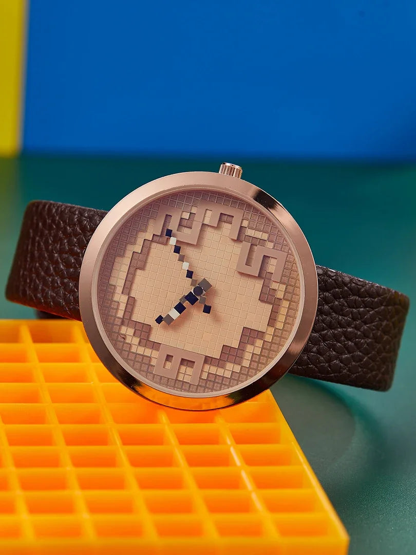 Fun Time - Unisex Horloge met Pixelachtige Wijzerplaten en nog veel meer