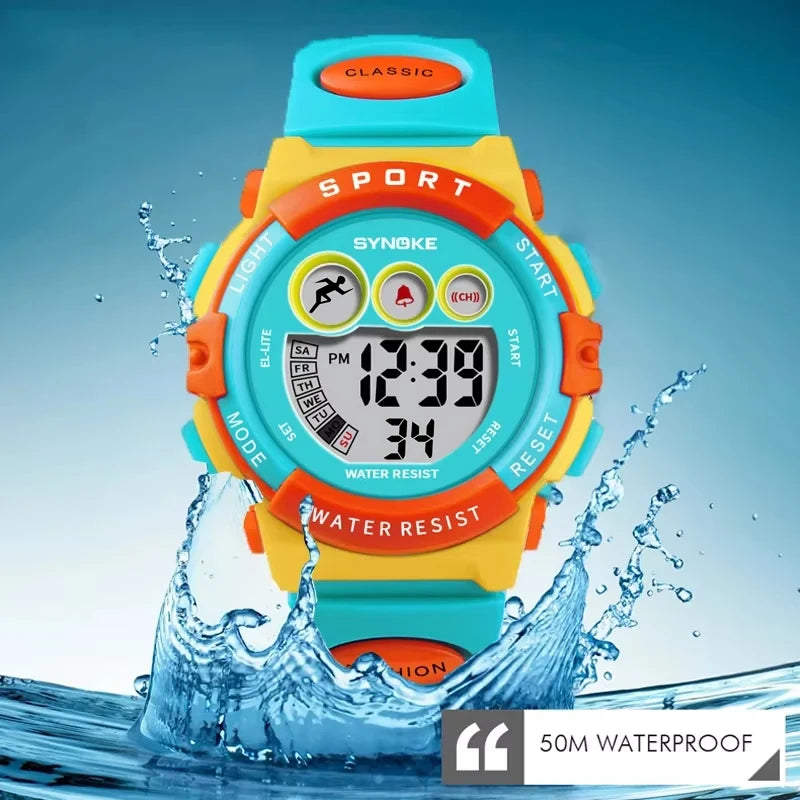Kids LED Sporthorloge met Rubber Band en Multifunctioneel Display