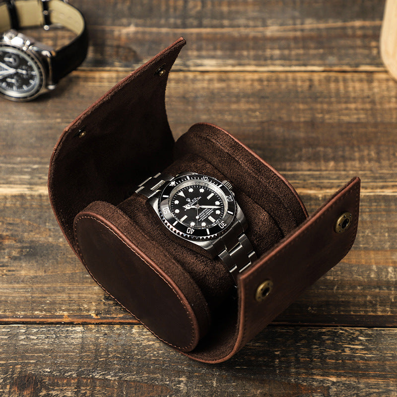 Horloge opbergertas - Crazy Horse Leather – Elegant & Reisbestendig